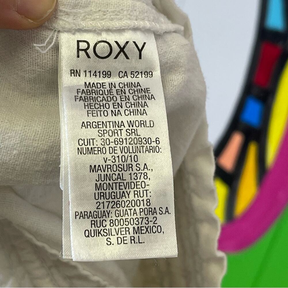 Roxy, Linen Blend White Pants, Elastic Waist. Size Medium. Excellent condition! - Picture 7 of 8